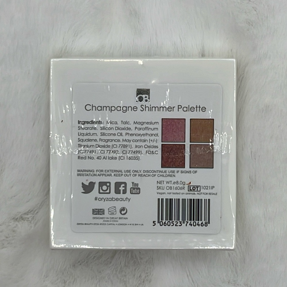 Oryza Beauty Champagne Shimmer Eyeshadow Quad Mini Palette